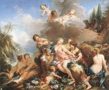古典的 Painting - ヨーロッパのレイプ フランソワ・ブーシェの古典的なロココ様式
